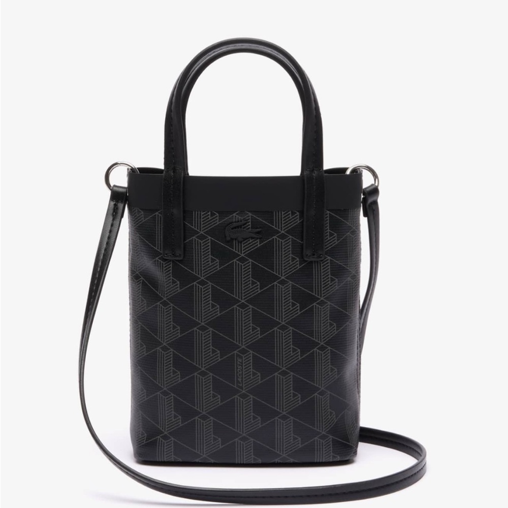 Lacoste Black Zely monogram mini Tote Bag